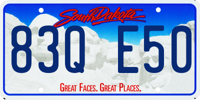 SD license plate 83QE50