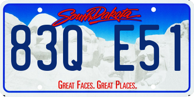 SD license plate 83QE51