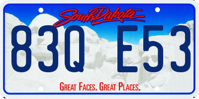 SD license plate 83QE53