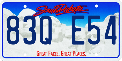 SD license plate 83QE54