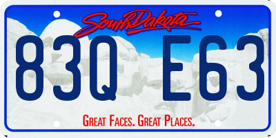 SD license plate 83QE63