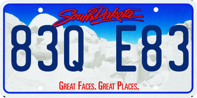 SD license plate 83QE83