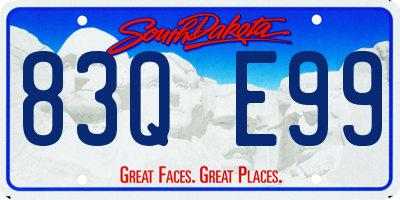 SD license plate 83QE99