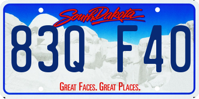 SD license plate 83QF40