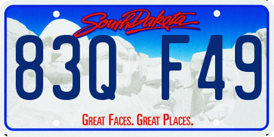 SD license plate 83QF49