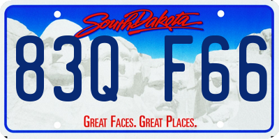 SD license plate 83QF66