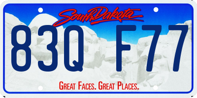 SD license plate 83QF77