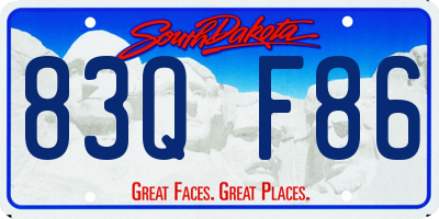 SD license plate 83QF86