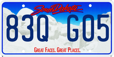 SD license plate 83QG05