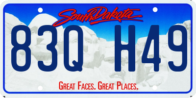 SD license plate 83QH49