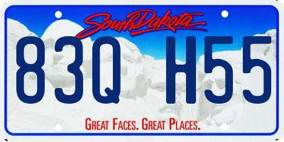 SD license plate 83QH55