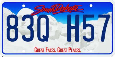 SD license plate 83QH57