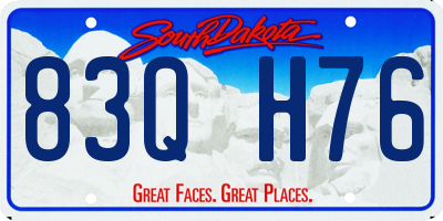 SD license plate 83QH76
