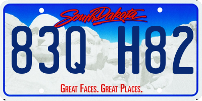 SD license plate 83QH82