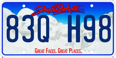 SD license plate 83QH98