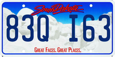 SD license plate 83QI63