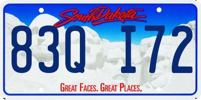 SD license plate 83QI72