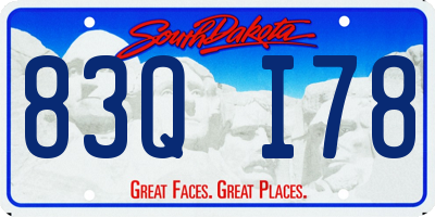 SD license plate 83QI78