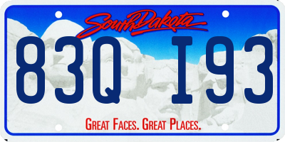 SD license plate 83QI93