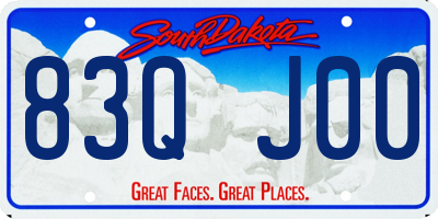 SD license plate 83QJ00