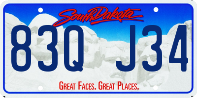 SD license plate 83QJ34