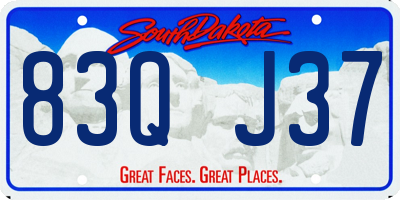 SD license plate 83QJ37