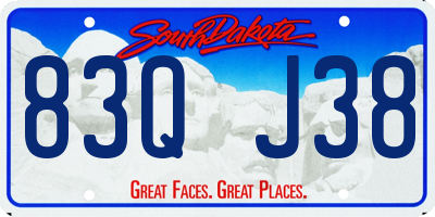 SD license plate 83QJ38