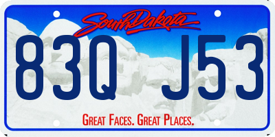 SD license plate 83QJ53