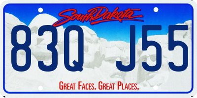 SD license plate 83QJ55