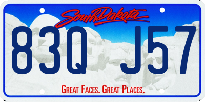 SD license plate 83QJ57