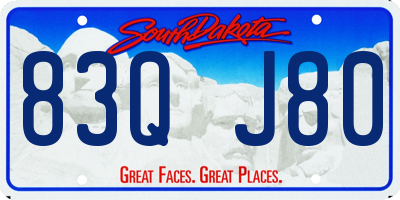 SD license plate 83QJ80