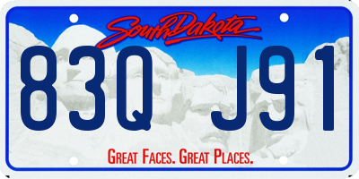 SD license plate 83QJ91