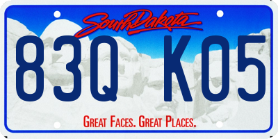 SD license plate 83QK05