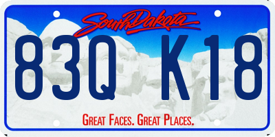 SD license plate 83QK18