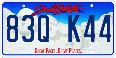 SD license plate 83QK44
