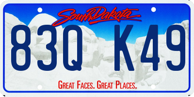 SD license plate 83QK49