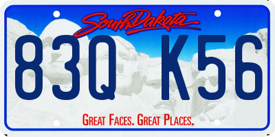 SD license plate 83QK56