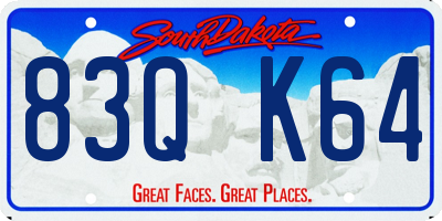 SD license plate 83QK64