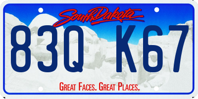 SD license plate 83QK67