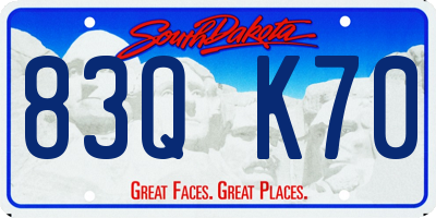 SD license plate 83QK70