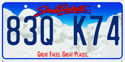 SD license plate 83QK74