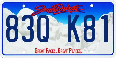 SD license plate 83QK81