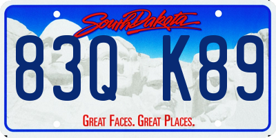 SD license plate 83QK89