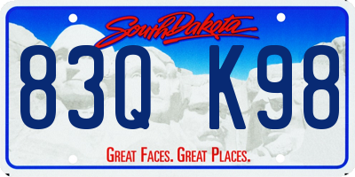 SD license plate 83QK98