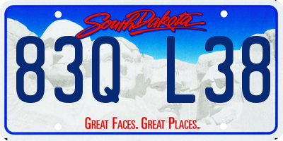 SD license plate 83QL38