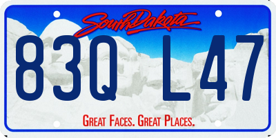 SD license plate 83QL47