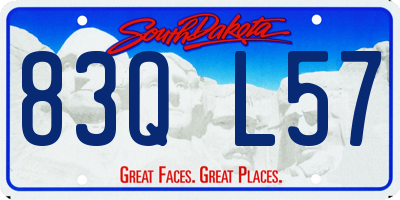 SD license plate 83QL57