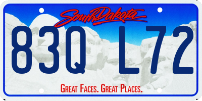 SD license plate 83QL72