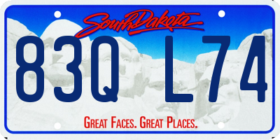SD license plate 83QL74