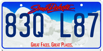 SD license plate 83QL87
